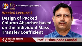 Lec 22 Design of packed column absorber based on the Individual Mass Transfer Coefficient [upl. by Aicelav]