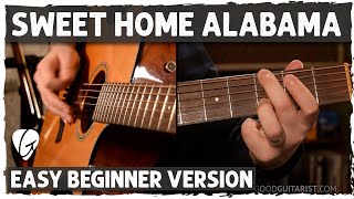 Sweet Home Alabama  Easy 3Chord Song For Absolute Beginners [upl. by Cudlip]