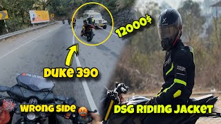 Duke 390 almost hit 🤬 finally riding jacket le li 😍 12000 Ki jacket 😢  The UK Wilde [upl. by Enneirb]