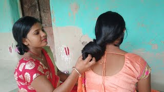 floor length long hair huge knot bun by indian long hair women full story video link Description 👈 [upl. by Aryl]