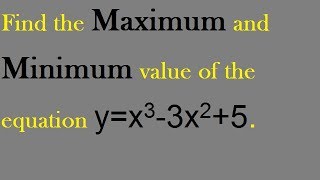 To find Maximum and Minimum of a functions  Applications of derivatives [upl. by Eislehc166]