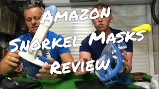 AMAZON SNORKEL MASKS REVIEW “AUTOXEL” amp “UNIGEAR” fullface snorkel mask [upl. by Aimo259]