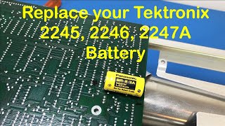 Tektronix 2247A Battery Replacement [upl. by Ahsekel]