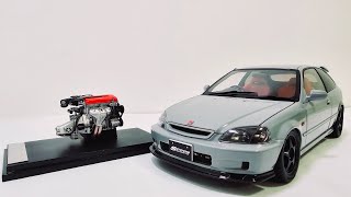 Honda Civic Type R EK9 Nardo Grey Motorhelix 118 Scale Unboxing [upl. by Pyszka]