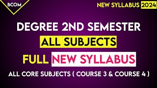 BCom Degree Semester 2  All Subjects New Syllabus Degree 2Sem BCom Major Subjects DegreeExams 2024 [upl. by Dnana]