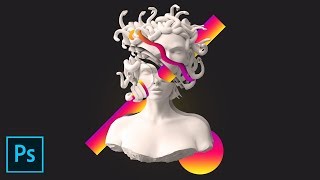 Gradient Statue Abstract Poster  Tutorial Photoshop CC 2019 [upl. by Atiuqin715]