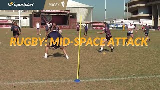 Rugby  Midspace attack drill [upl. by Tiffanle]