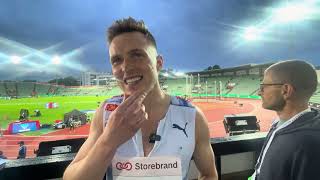 Karsten Warholm Breaks Down His 400mH Race After 2nd Place Finish to Alison Dos Santos in Oslo [upl. by Frye891]