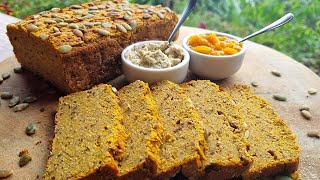 PAN de CALABAZA Sin Gluten y Sin Huevo 0 AZÚCAR SIN ACEITE  SALUDABLE y VEGANO recetasdegri [upl. by Chessa]