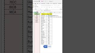 Excel’de Öğrenci Notu Hesaplama shorts [upl. by Abih315]