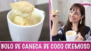 BOLO DE CANECA SUPER CREMOSO DE COCO  371  Receitas da Mussinha [upl. by Adigirb]