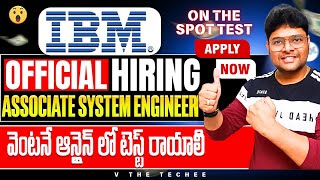 On the Spot Test  Permanent jobs from IBM  IBM Recruitment 2024Latest jobs in TeluguVtheTechee [upl. by Arual]