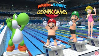 Mario amp Sonic At The Olympic Games Tokyo 2020 Swimming 100m Yoshi Daisy Peach Luigi Mario Sonic [upl. by Leinnad]