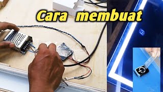 Cara membuat cermin rias lampu LED  Cermin LED [upl. by Akinahs]