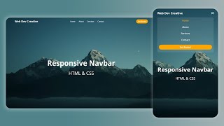 How To Create a Responsive Navbar Using HTML amp CSS  Step By Step Tutorial [upl. by Etiragram]