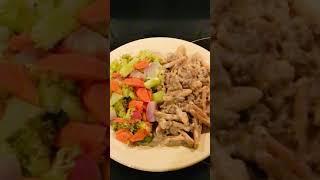 shorts  Steamed Broccoli Carrots Radish and Hamburger Chickpea Pasta [upl. by Teagan]