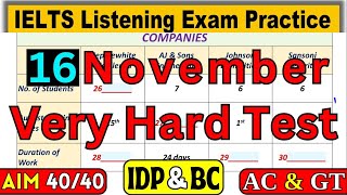 16 NOVEMBER 2024 IELTS LISTENING TEST WITH ANSWERS  IELTS LISTENING  IDP amp BC LISTENING TEST [upl. by Aikkin416]