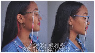 DIY Sujetadores de Lentes y Mascarillas  BEADED NECKLACES FOR GLASSES AND MASKS [upl. by Jamieson]