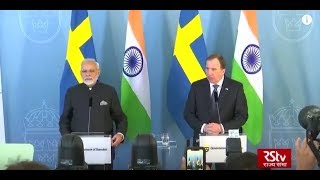 Joint statement by PM Modi and Swedish PM Stefan Lofven [upl. by Herrera]