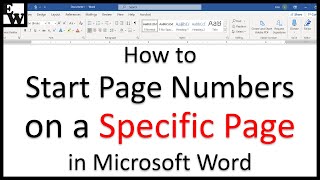 How to Start Page Numbers on a Specific Page in Microsoft Word PC amp Mac [upl. by Oirogerg616]