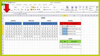 Create Calendar in Excel [upl. by Dnumyar]