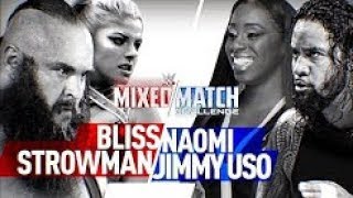 WWE MIXED MATCH CHALLENGE FULLMATCH Braun Strowman and Alexa Bliss vs Jimmy Uso and Naomi [upl. by Eatnoled344]