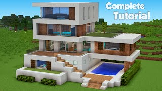 Minecraft How to Build a Large Modern House Tutorial Easy 32 Interior In Desc [upl. by Lupee]