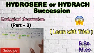 Ecological Succession Part3 Hydrosere Succession in pond Ecosystem Hydrarch Succession [upl. by Brennen]