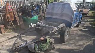 Reviving Rust Sandblasting a Toyota Hilux Chassis [upl. by Norrie385]