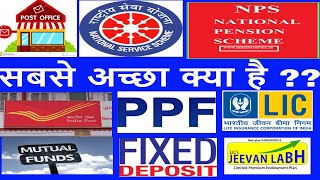 PPF NSS POST OFFICE BANK FD Vs LIC  Fixed Deposit in hindi [upl. by Abell670]