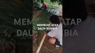 Membuat atap dari daun rumbia nature [upl. by Aihcila]