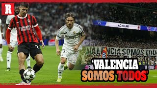 Así se VIVIÓ el HOMENAJE a las víctimas en VALENCIA en el Real Madrid vs Milán en Champions [upl. by Maurine]