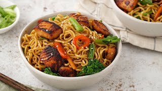 Easy Teriyaki Salmon Noodles in 20mins [upl. by Alexandro870]