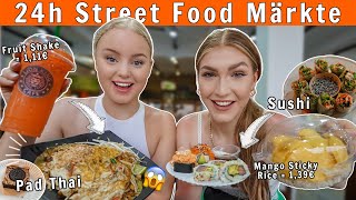 24h Street Food essen in Thailand 😍 mit madlinactv2560 Food Märkte auf Ko Phangan [upl. by Sinnaiy]