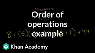 Order of operations example  Arithmetic properties  PreAlgebra  Khan Academy [upl. by Acisey]