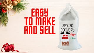 How to make an easy Santa Sack Design using Canva [upl. by Newnorb]