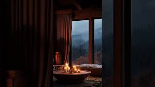 Cozy Autumn Evening Ambiance  Rain amp Crackling Fire Sounds [upl. by Lancey826]