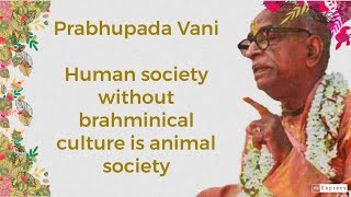 Prabhupada Vani Human society without brahminical culture is animal society [upl. by Eves]