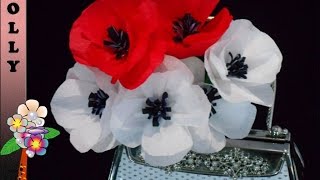 How to make paper flowers tutorial  Pretty Poppies [upl. by Crista]