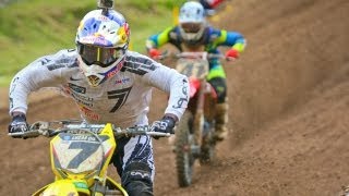 James Stewart vs Trey Canard Final Three Laps  2013 Spring Creek MX 450 Moto 1 [upl. by Adnohsed]