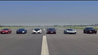 The Ultimate Drag Race  Bugatti Veyron McLaren Senna NIO EP9 SRT Demon LaFerrari Lexus LFA [upl. by Onirefez955]