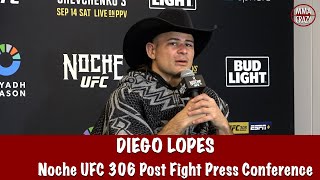 Diego Lopes “I made my message pretty clear tonight” reacts to Alexa Grasso loss at UFC 306 [upl. by Nnaj]