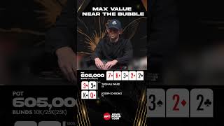 Thomas Ward Getting Value Near The Bubble APTJeju2024 Poker PokerTournament [upl. by Twitt]