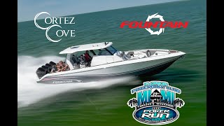 Cortez Cove amp Fountain Running the new 43SCX amp 39DX in the Miami Boat Show Poker Run [upl. by Oiramed]