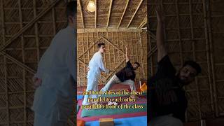 Utthita parsvakonasana🧘 yoga yogapractice yogupasana rishikesh [upl. by Enelad252]