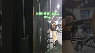 인클라인 벤치프레스 80kg [upl. by Welby]