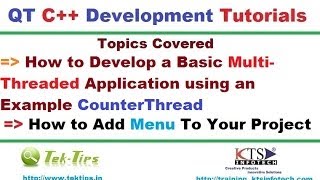 Video Tutorial on How to Develop a Multithreaded Application using QT C [upl. by Northington]