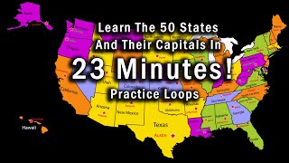 Learn the 50 States and Capitals in 23 Minutes Practice loops for fast learning by singing [upl. by Eceinart148]