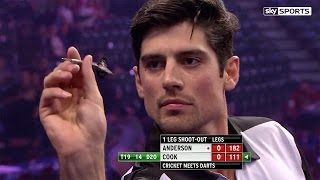 Alastair Cook v James Anderson  World Darts Championship Alexandra Palace [upl. by Agace]