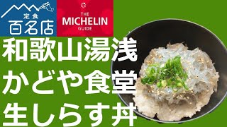 和歌山湯浅めし旅。日本醤油発祥の地湯浅で、生しらす丼 食べログ百名店かどや食堂 [upl. by Kudva]